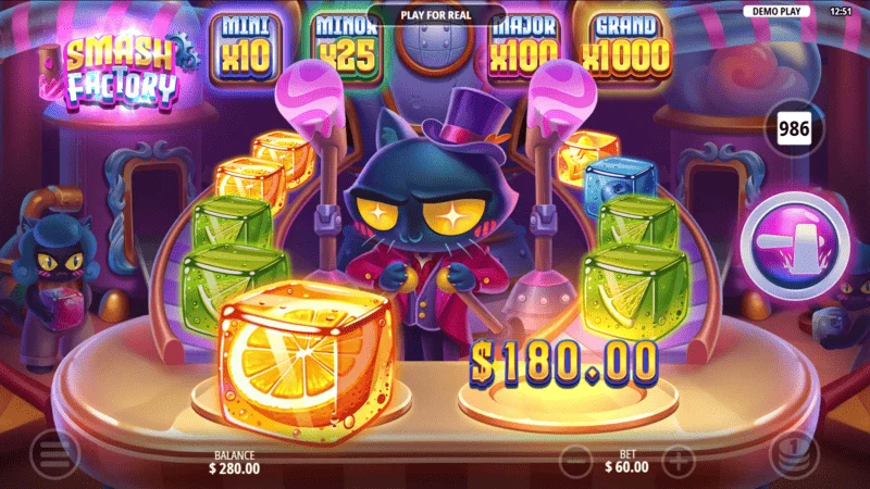Smash Factory - a big win on screen